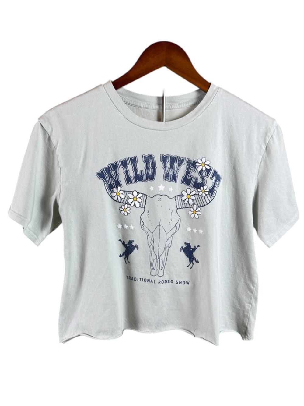 Wild West Traditional Rodeo Show Cropped Tee 100% Cotton Size Small